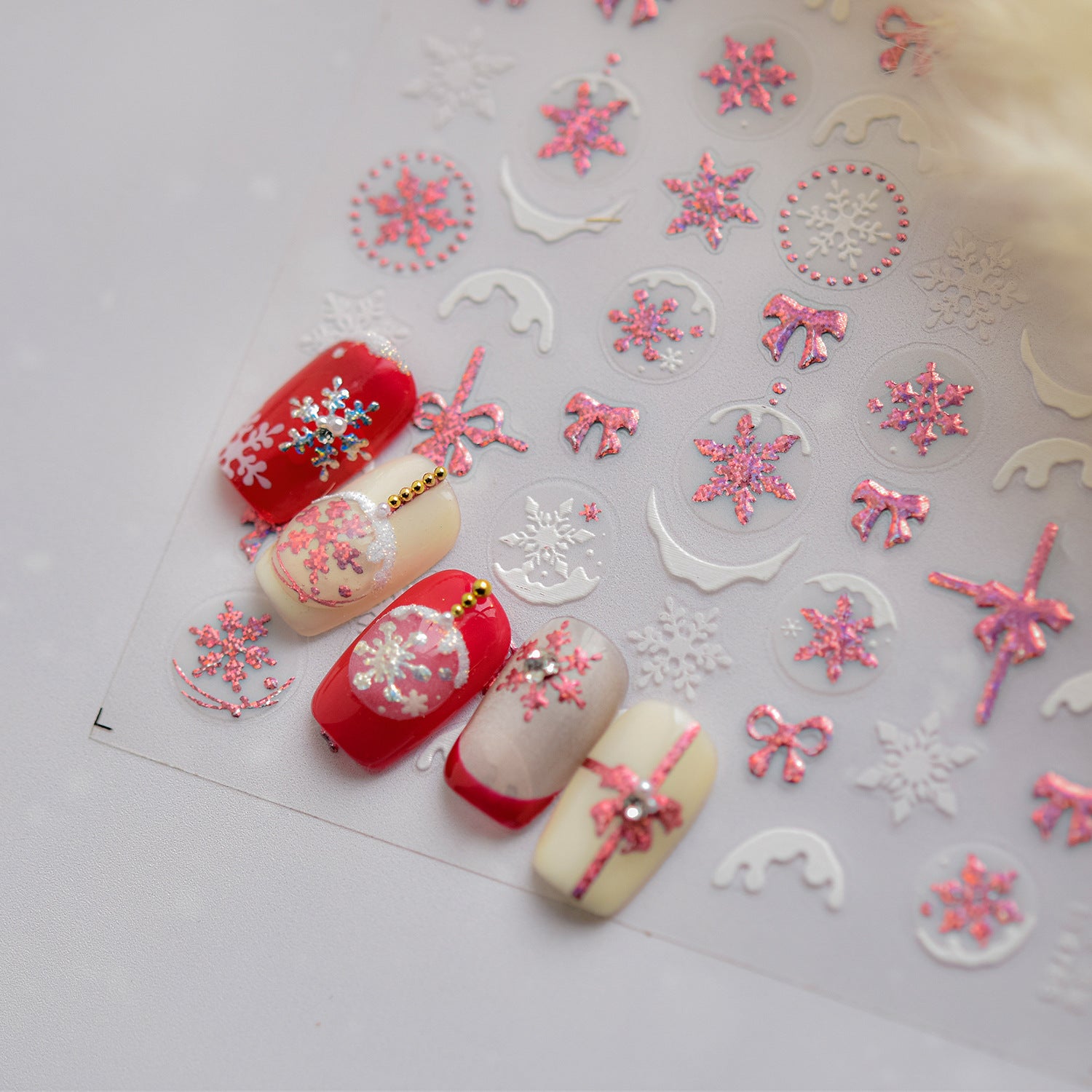 Winter Snowflake Nail Art Stickers Adhesive Embossed Sticker Decals to4786