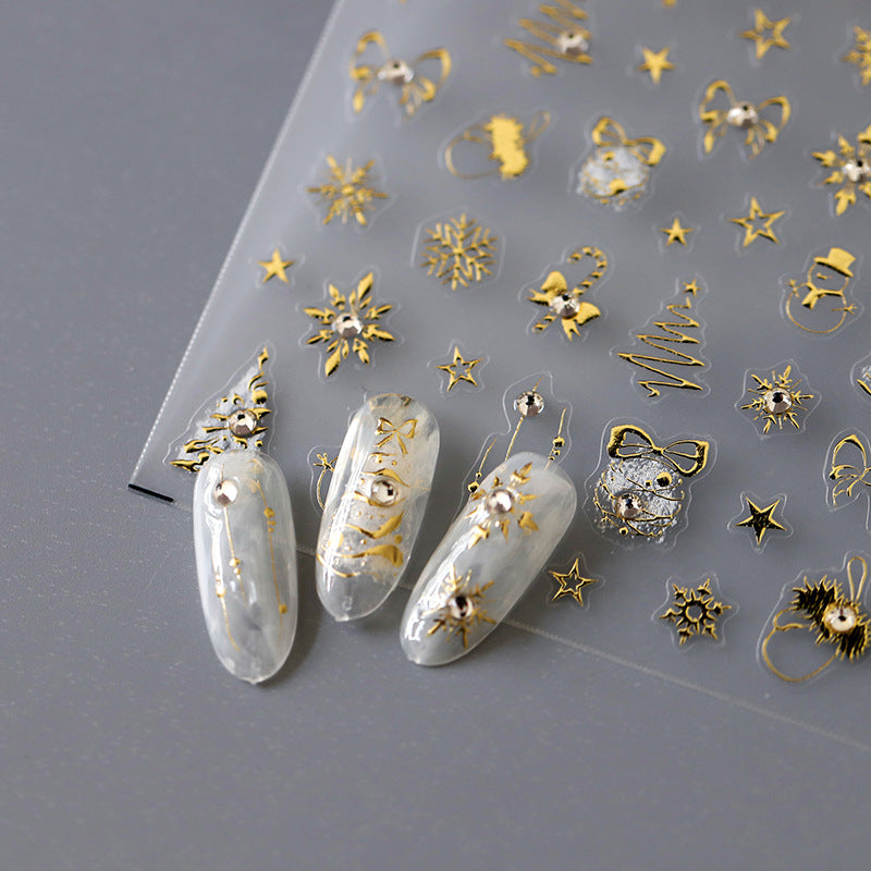 Tensor Nail Stickers Gold Christmas Snowflake TL066 - Nail MAD