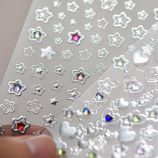 Metal Star Nail Art Stickers Adhesive Embossed Love Star Sticker Decals to4357 - Nail MAD