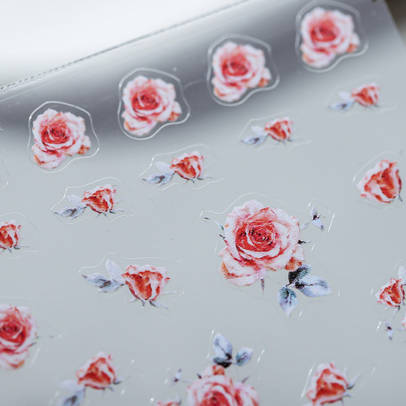 Tensor Nail Art Stickers Rose Flowers Sticker Decals - Nail MAD