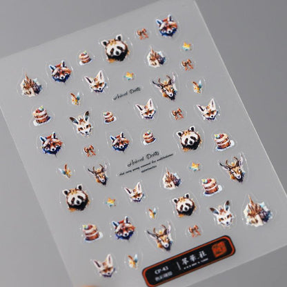 NailMAD Nail Art Stickers Adhesive Slider Embossed Wolf Sticker Decals CP043 - Nail MAD
