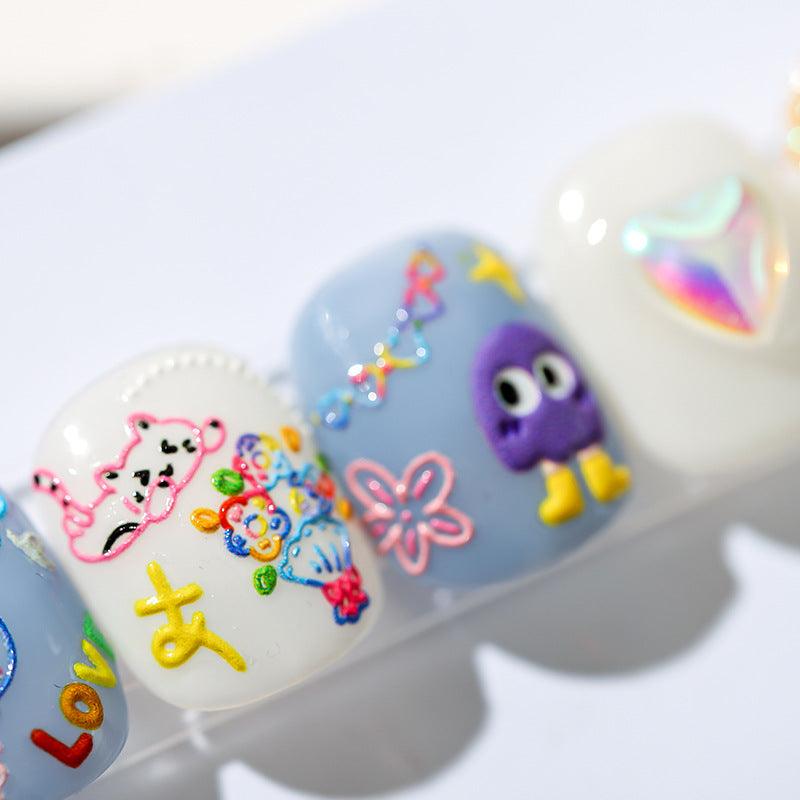 Tensor Nail Stickers Embossed Cartoon Animals TS1249 - Nail MAD