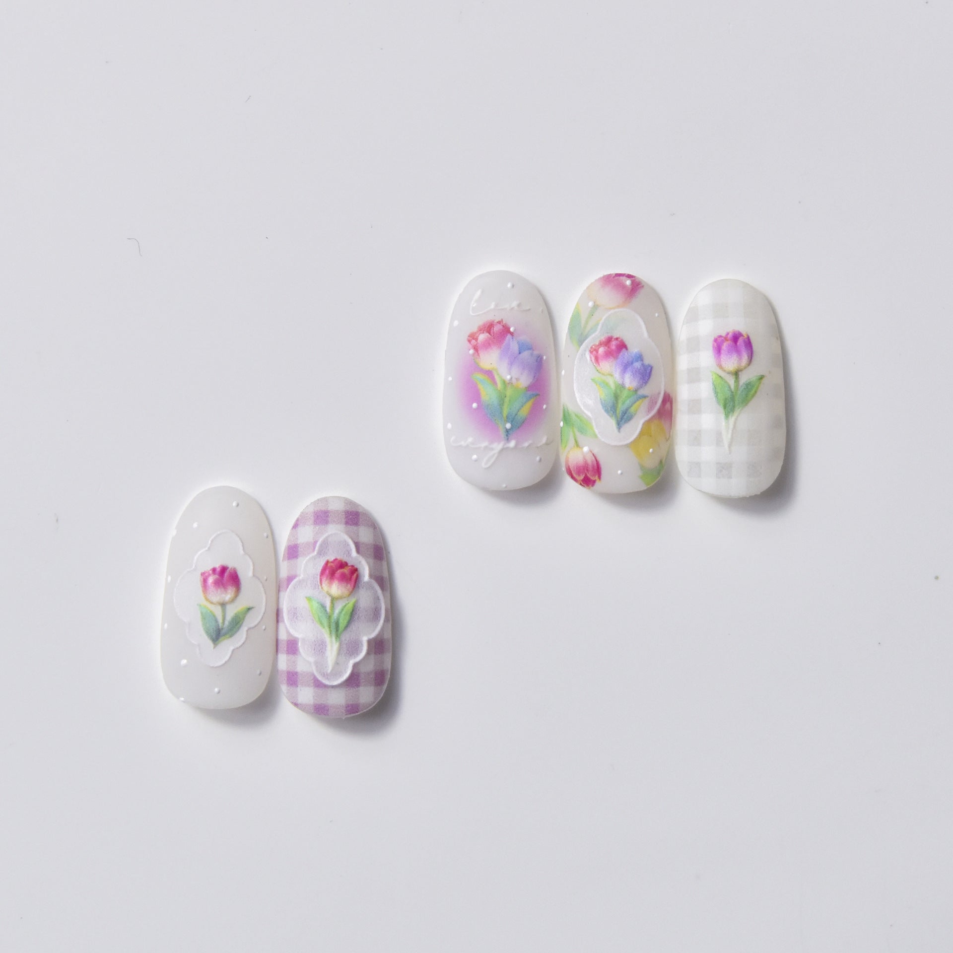 Gradient Tulip Nail Art Stickers Adhesive Embossed Daisy Flower Sticker Decals to3097