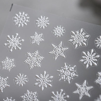 Tensor Nail Art Stickers White Snowflake Sticker Decals - Nail MAD