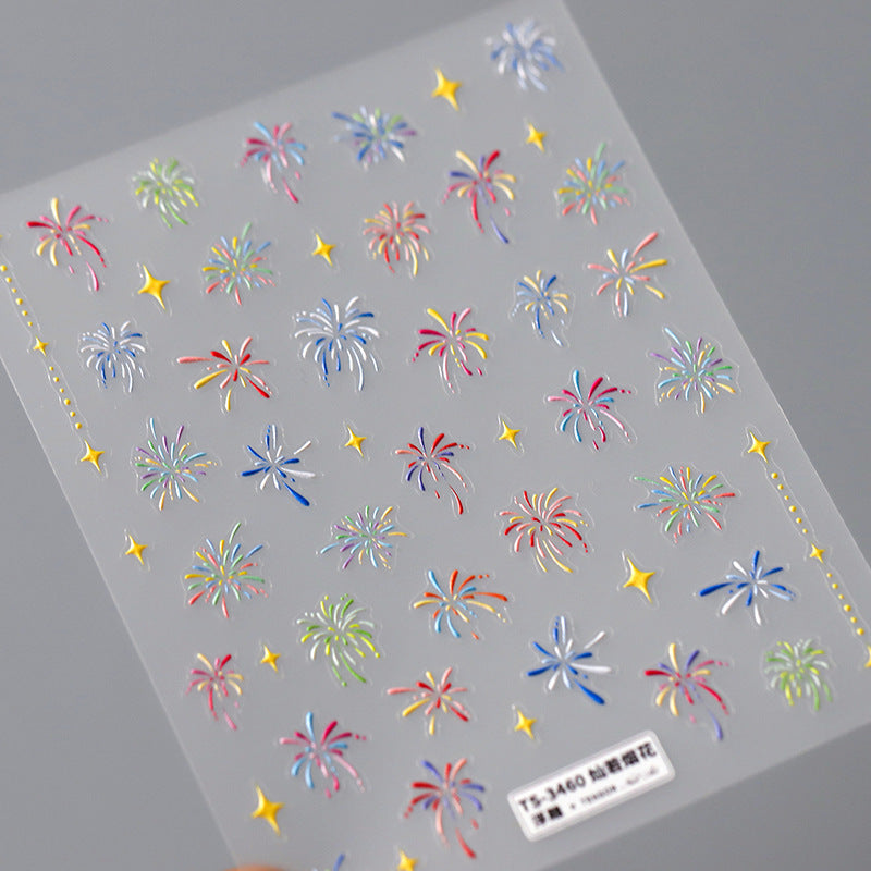 Tensor Nail Art Stickers Fireworks Sticker Decals - Nail MAD