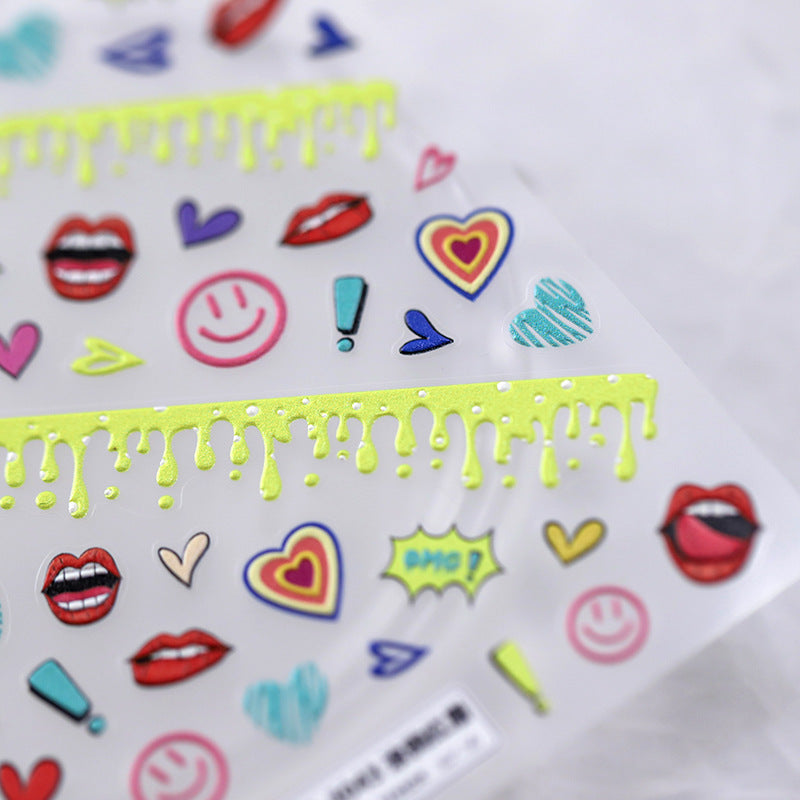 Tensor Nail Art Stickers Embossed Lips Sticker Decals TS3042 - Nail MAD