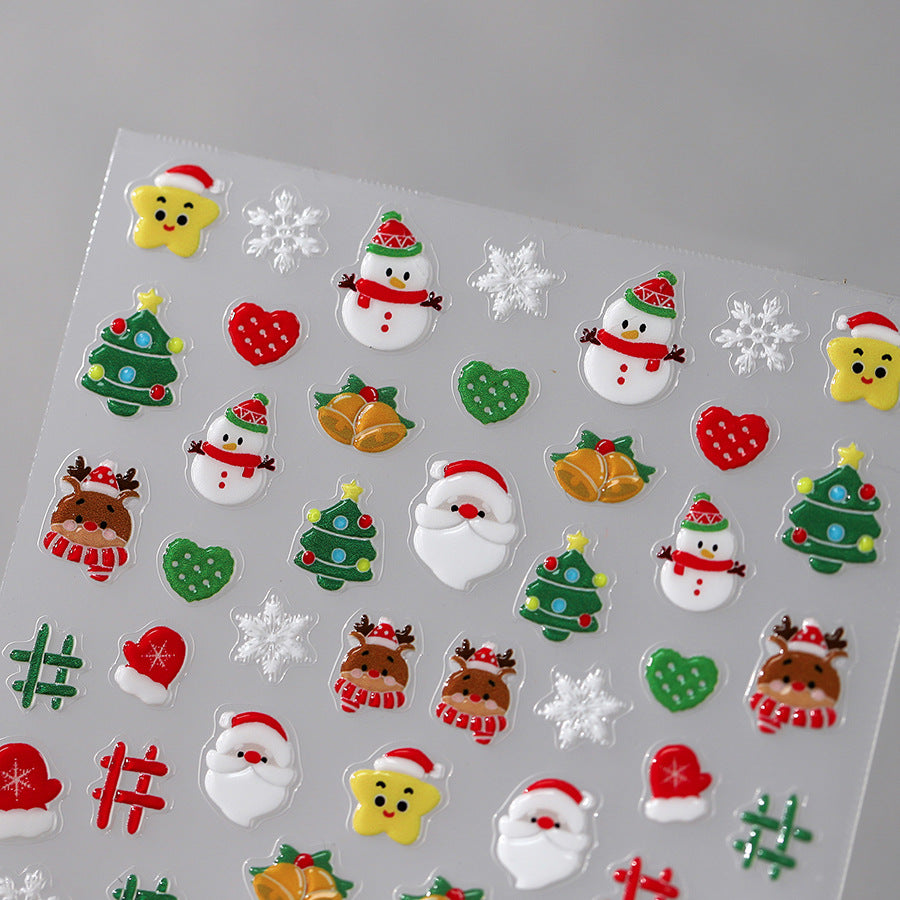 NailMAD Nail Art Stickers Adhesive Slider Embossed Xmas Snowman Sticker Decals M231 - Nail MAD