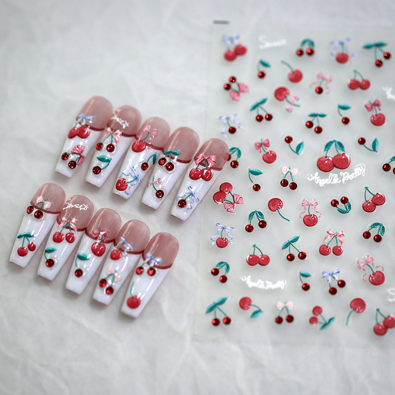 NailMAD Nail Art Stickers Adhesive Slider Cherry Jelly Sticker Decals TL003 - Nail MAD