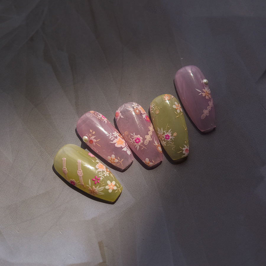 NailMAD Blooming Sakura Nail Art Stickers Adhesive Peachblow Flower Embossed Sticker Decals to3854