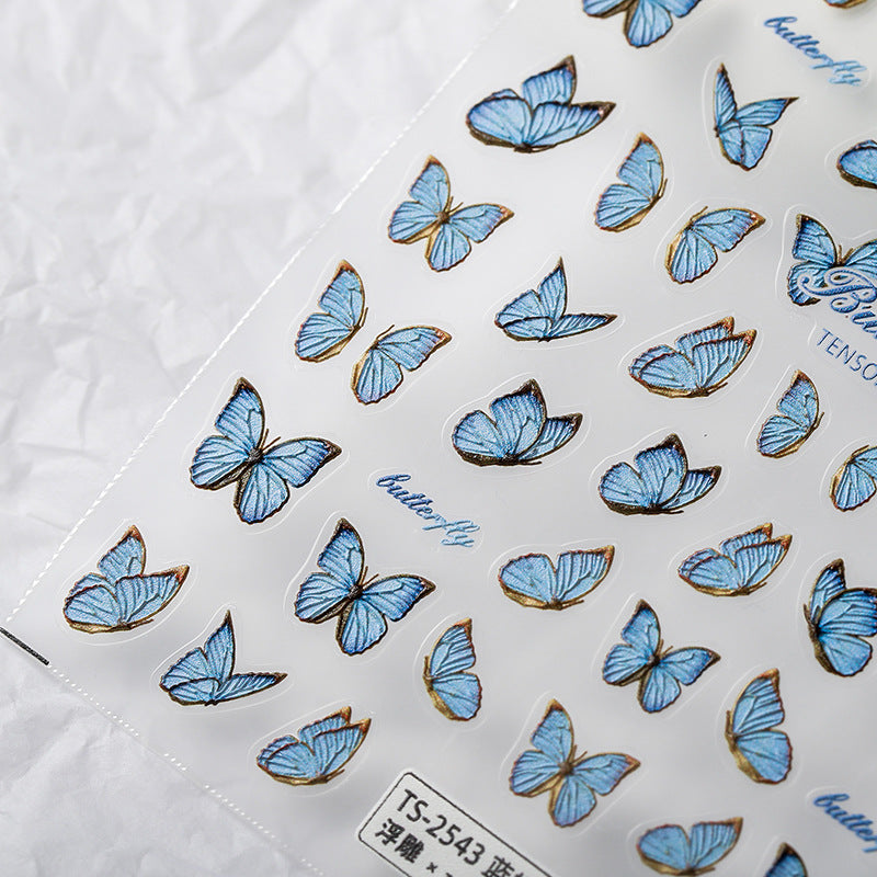 Tensor Nail Art Stickers Embossed Butterfly Sticker Decals TS2542 - Nail MAD