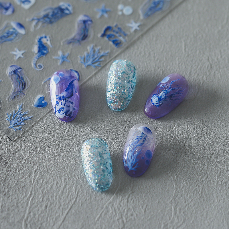 Tensor Nail Art Stickers Jellyfish Sticker Decals - Nail MAD