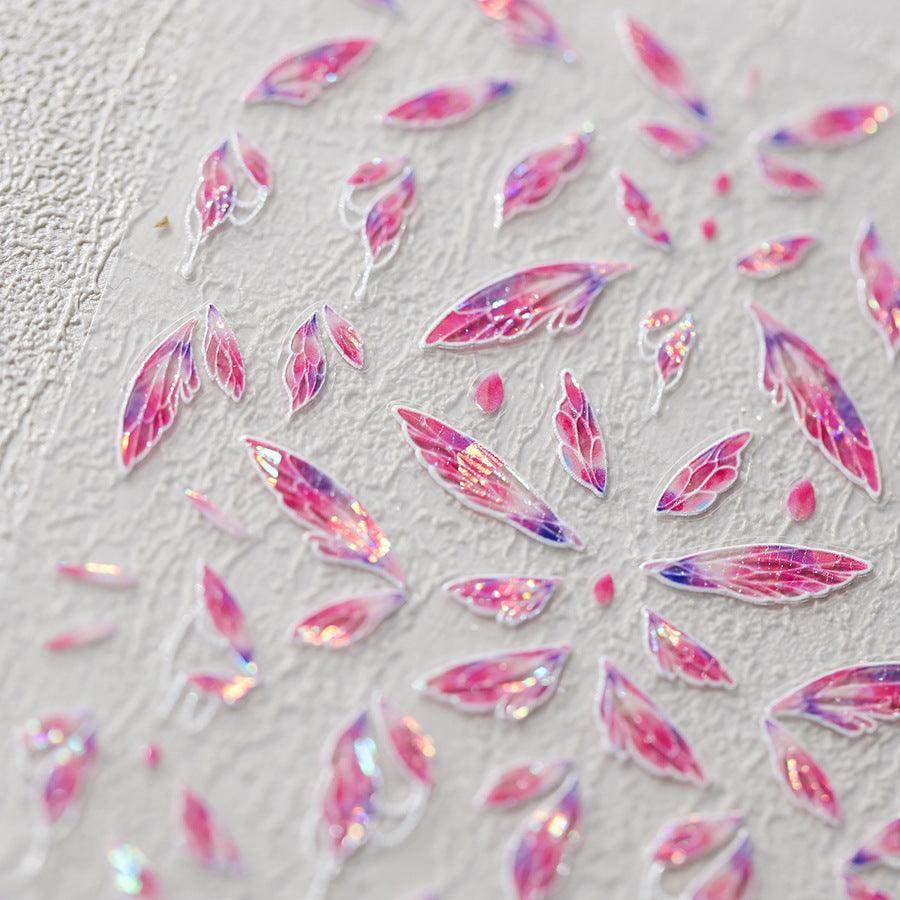 Nail Art Stickers Adhesive Slider Butterfly Embossed Angel Wings Sticker Decals M271 - Nail MAD