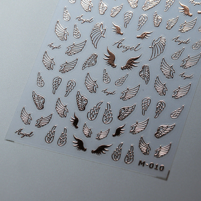 Tensor Nail Art Stickers Embossed Metal Wings Sticker Decals - Nail MAD