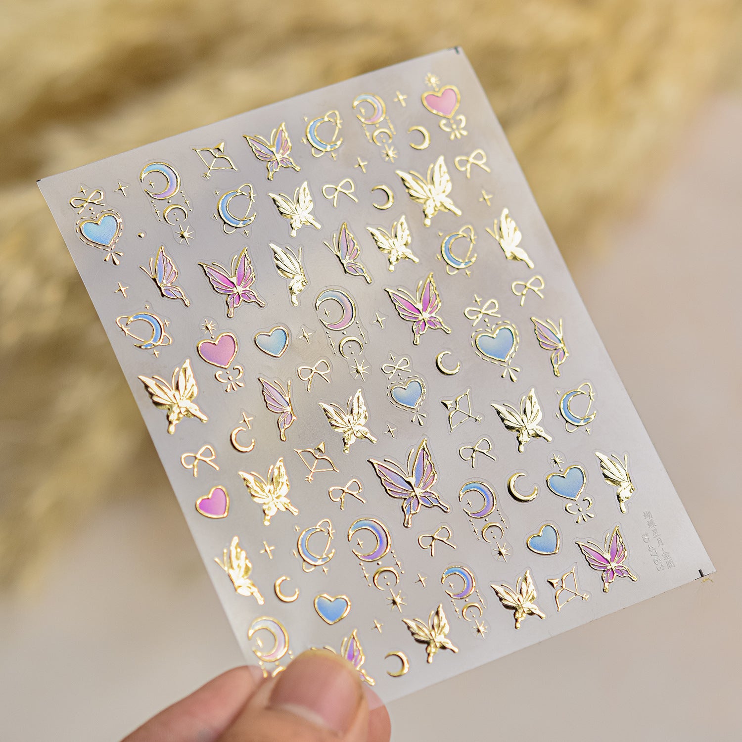 Star Moon Nail Art Stickers Butterfly Adhesive Embossed Sticker Decals to4783