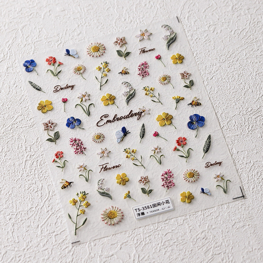 NailMAD Nail Art Stickers Adhesive Slider Dried Flowers Sticker Decals TS3581 - Nail MAD