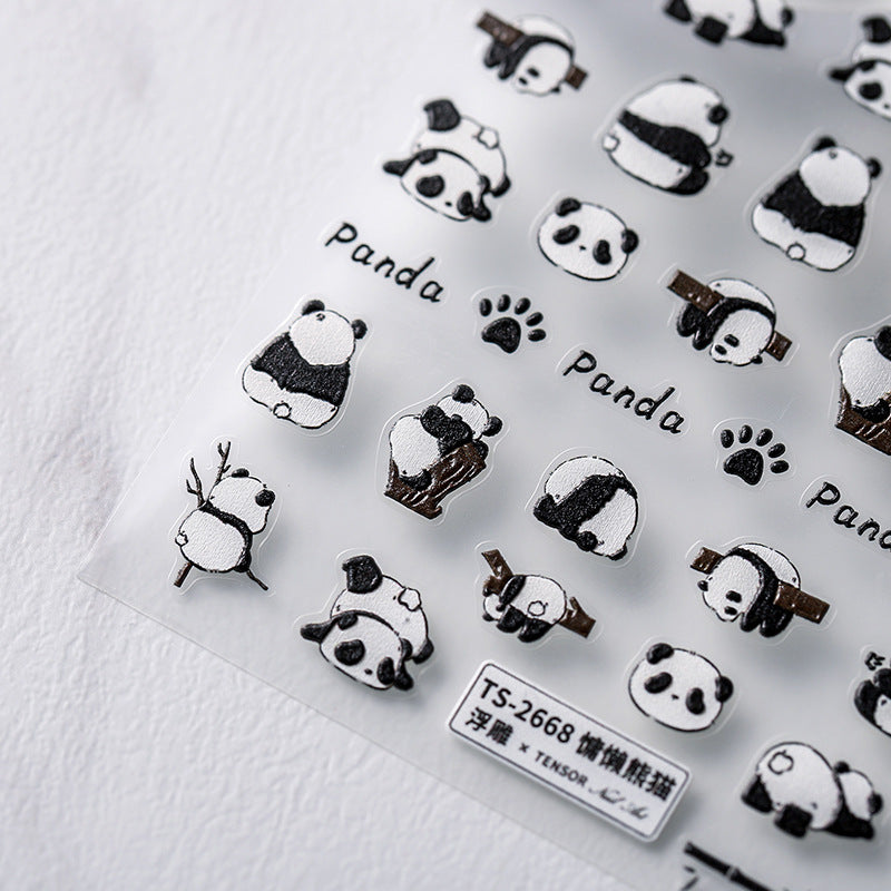 Tensor Nail Stickers Embossed Panda - Nail MAD