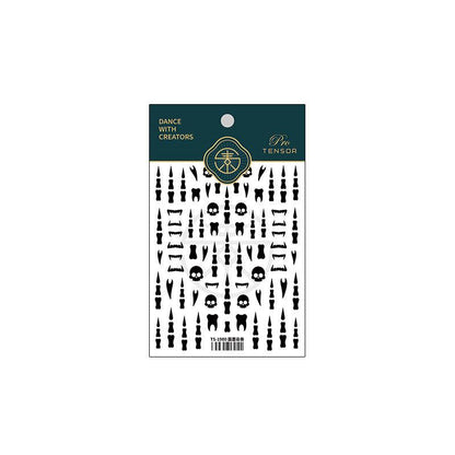 Tensor Nail Art Stickers Embossed Skull Teeth Sticker Decals TS1948 - Nail MAD