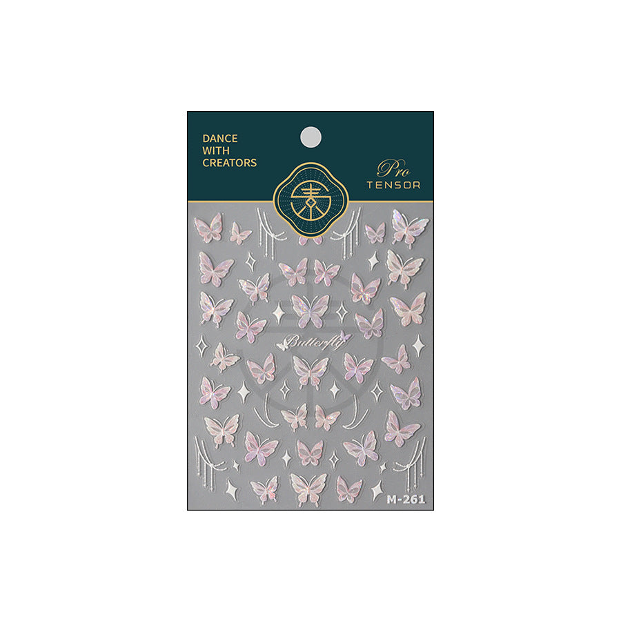 Tensor Nail Art Sticker Embossed Laser Butterfly Sticker M261 - Nail MAD