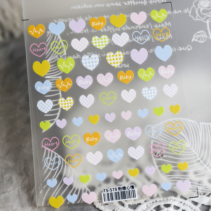 Tensor Nail Sticker Love Heart 3D Adhesive Decals TS578 - Nail MAD