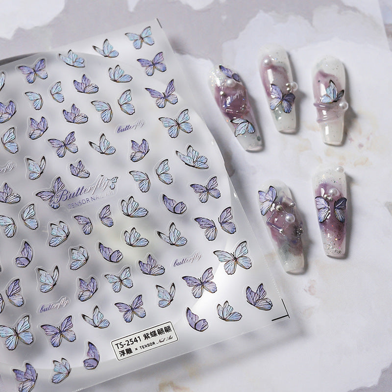 Tensor Nail Stickers Embossed Butterfly Wings TS2540 - Nail MAD