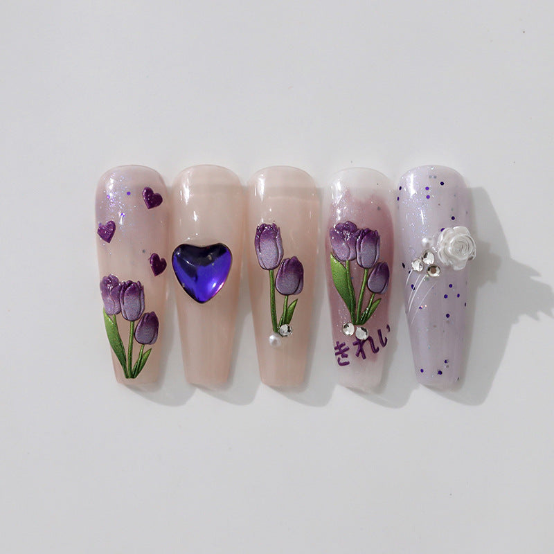 Tensor Nail Art Stickers Purple Tulips Sticker Decals - Nail MAD