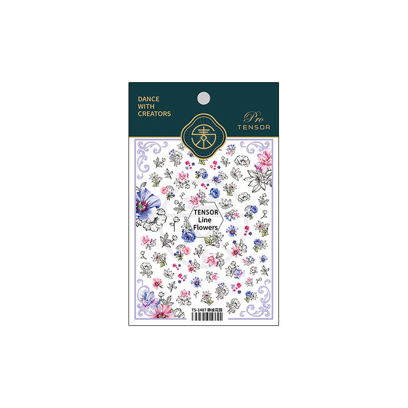 Tensor Nail Art Stickers Flowers Sticker Decals TS1487 - Nail MAD