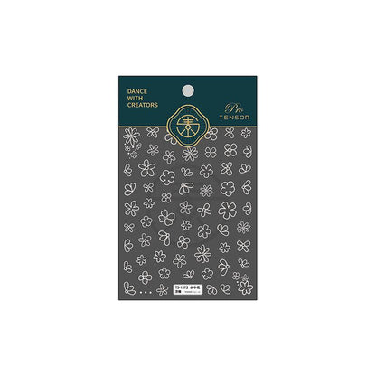 Tensor Nail Art Stickers White Flower Embossed Sticker Decals TS1572 - Nail MAD