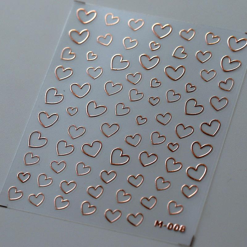 Tensor Nail Art Stickers Metal Colors Love Heart Sticker Decals - Nail MAD