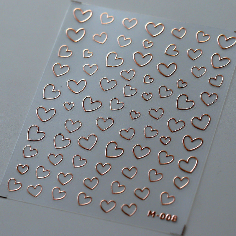 Tensor Nail Art Stickers Metal Colors Love Heart Sticker Decals - Nail MAD