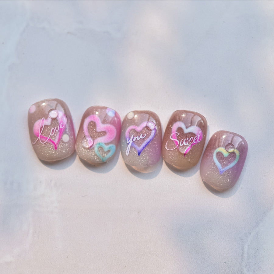 NailMAD Gradient Love Nail Art Stickers Heart Adhesive Embossed Sticker Decals to4183