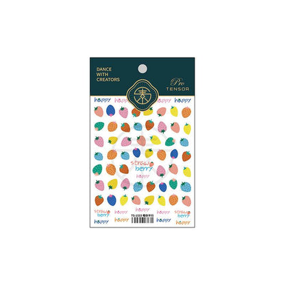 Tensor Nail Art Stickers Colorful Strawberry Sticker Decals - Nail MAD