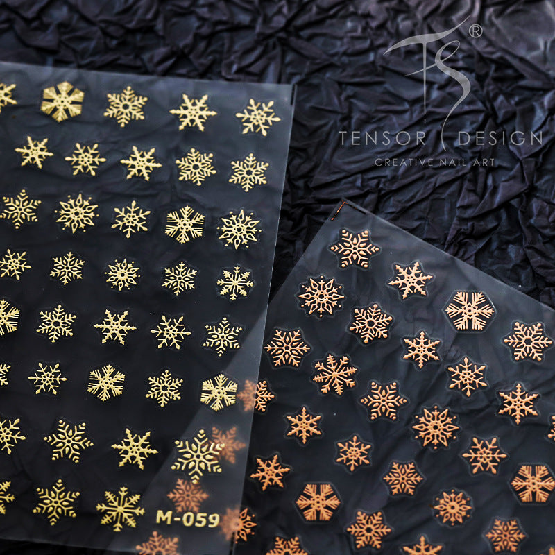 Tensor Nail Art Stickers Gold Snowflake Sticker Decals M059 - Nail MAD