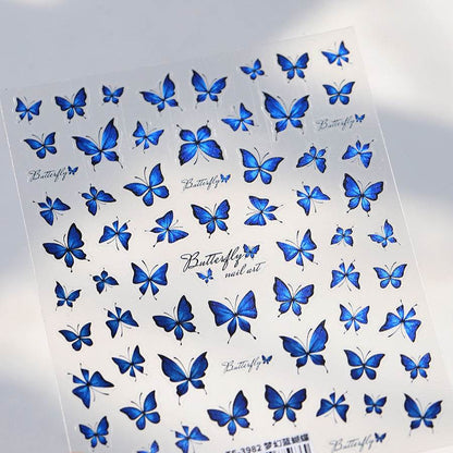 Fantasy Blue Butterfly Nail Art Stickers Adhesive Sticker Decals TS3982 - Nail MAD