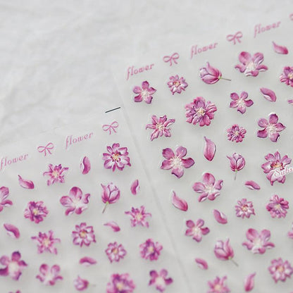 Tensor Nail Art Stickers Embossed Pink Flower Sticker Decals 甲TS2875 - Nail MAD