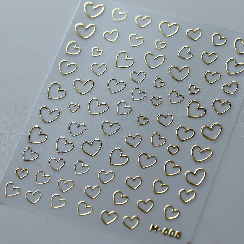 Tensor Nail Art Stickers Metal Colors Love Heart Sticker Decals - Nail MAD