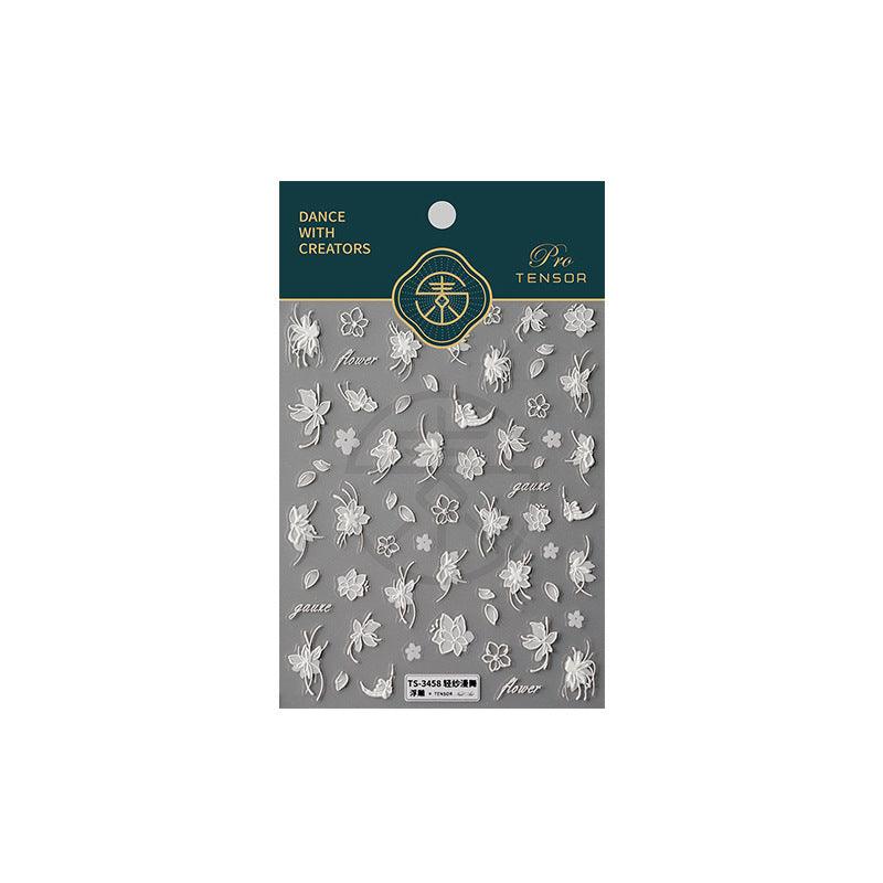 NailMAD Nail Art Stickers Adhesive Slider Embossed Rose Flower Sticker Decals TS3457 - Nail MAD