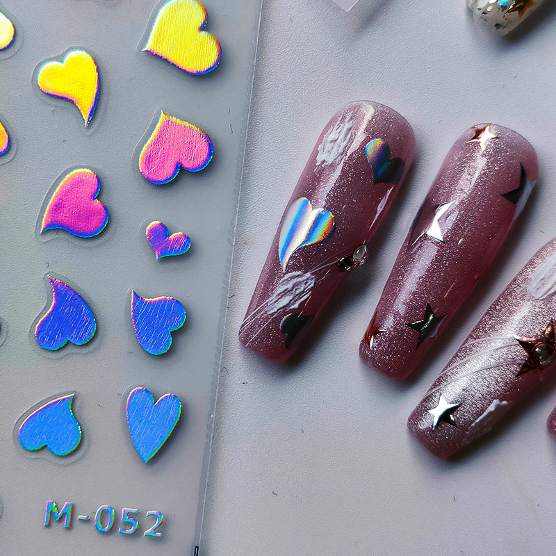 Tensor Nail Art Stickers Metal Effect Star Heart Shape Sticker Decals - Nail MAD