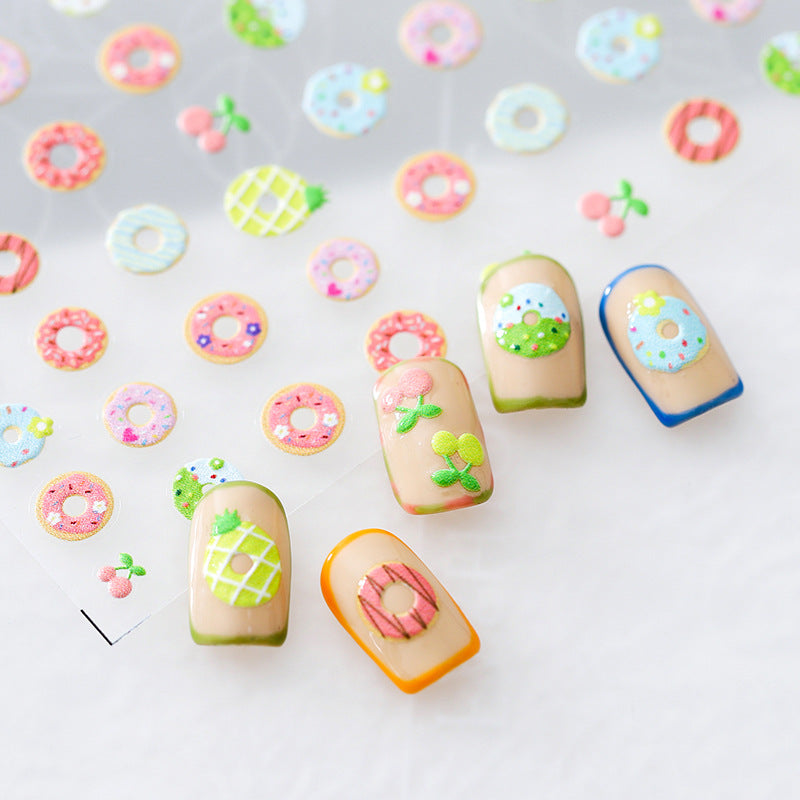 Tensor Nail Sticker Embossed Doughnut Sticker Decals TS829 - Nail MAD