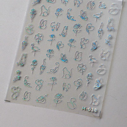 Tensor Nail Art Stickers Metal Colors Lines Sticker Decals - Nail MAD