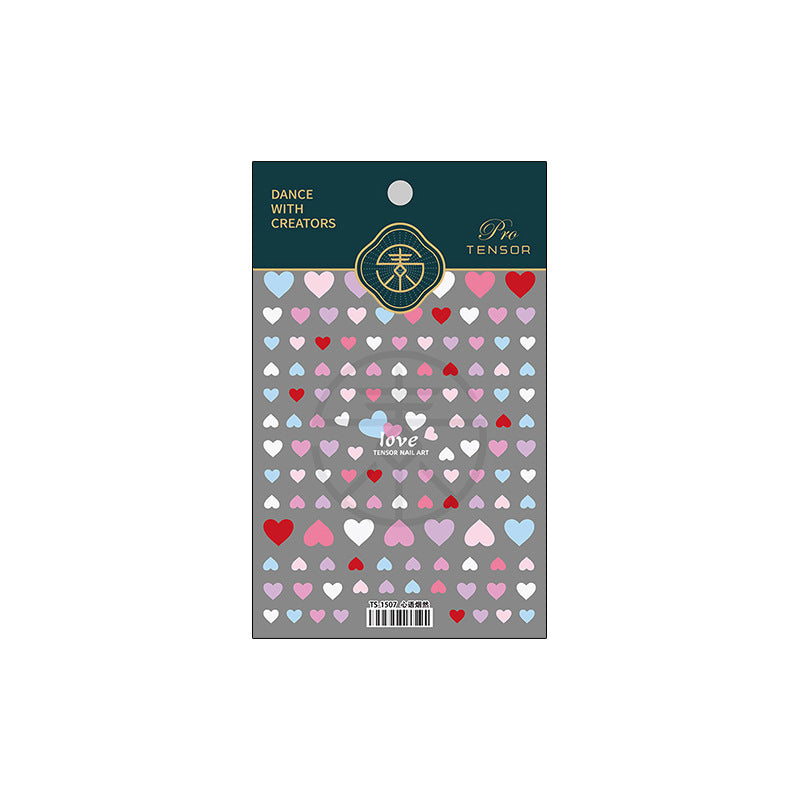 Tensor Nail Art Stickers Embossed Love Heart Sticker Decals TS1507 - Nail MAD