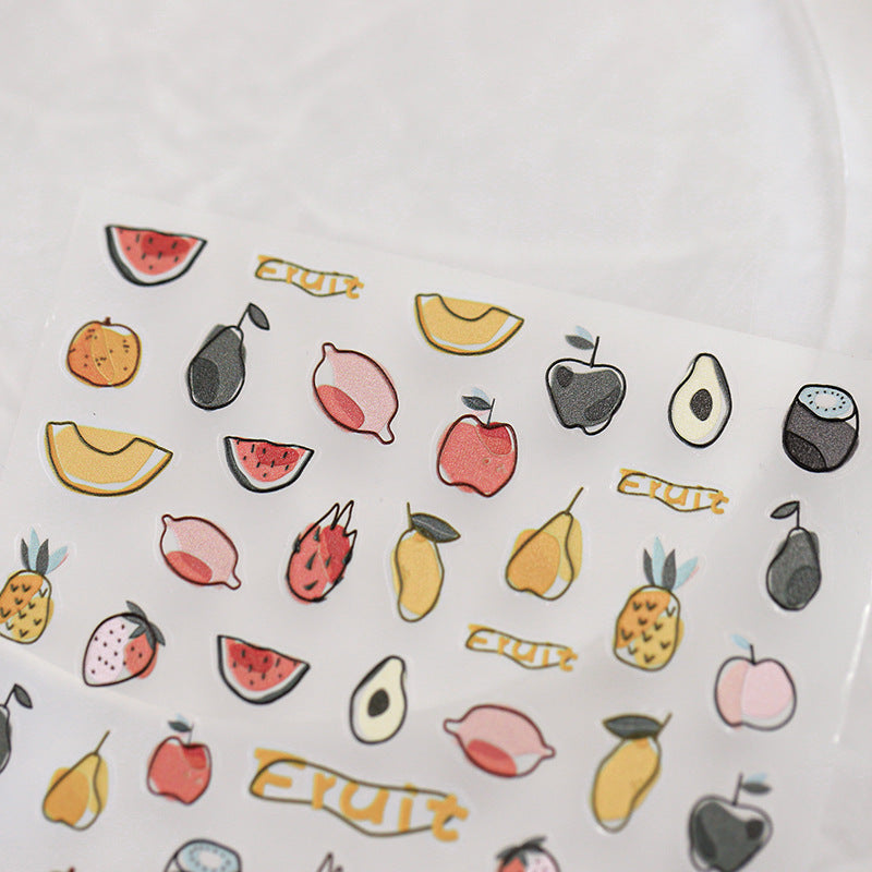 Tensor Nail Art Stickers Cartoon Fruit Sticker Decals - Nail MAD