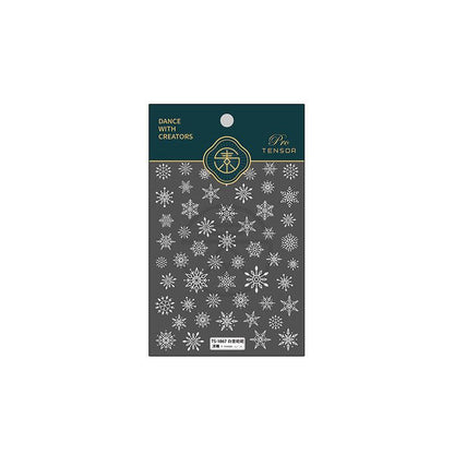 Tensor Nail Art Stickers White Snowflake Sticker Decals - Nail MAD