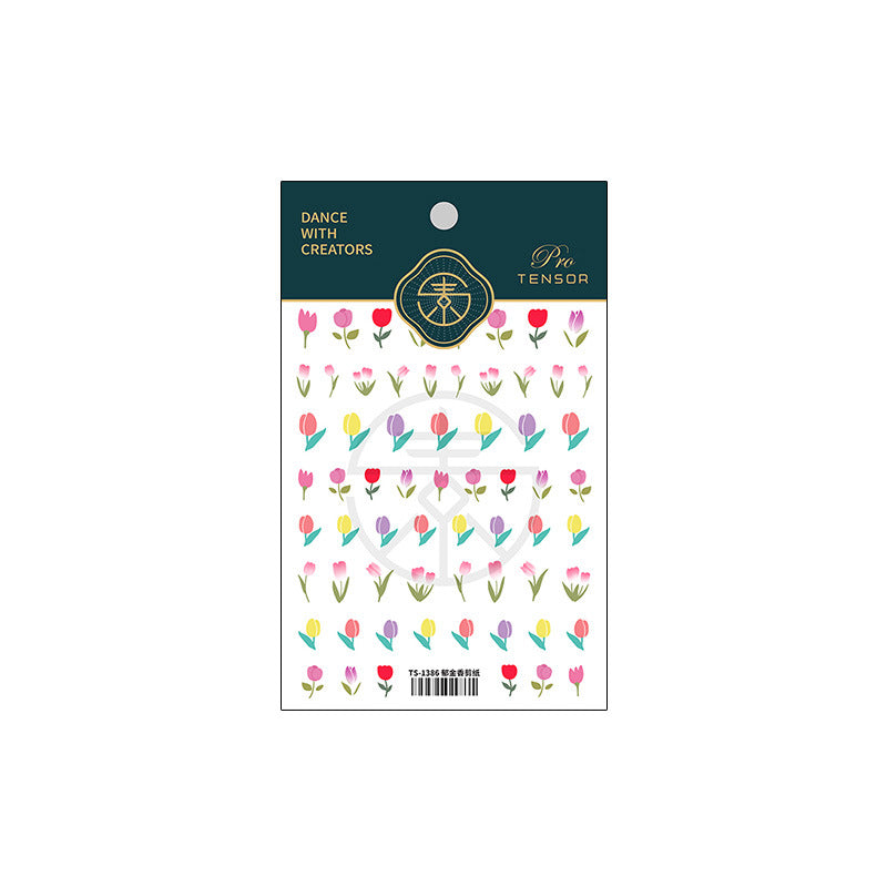 Tensor Nail Stickers Embossed Tulips Flower TS1386 - Nail MAD