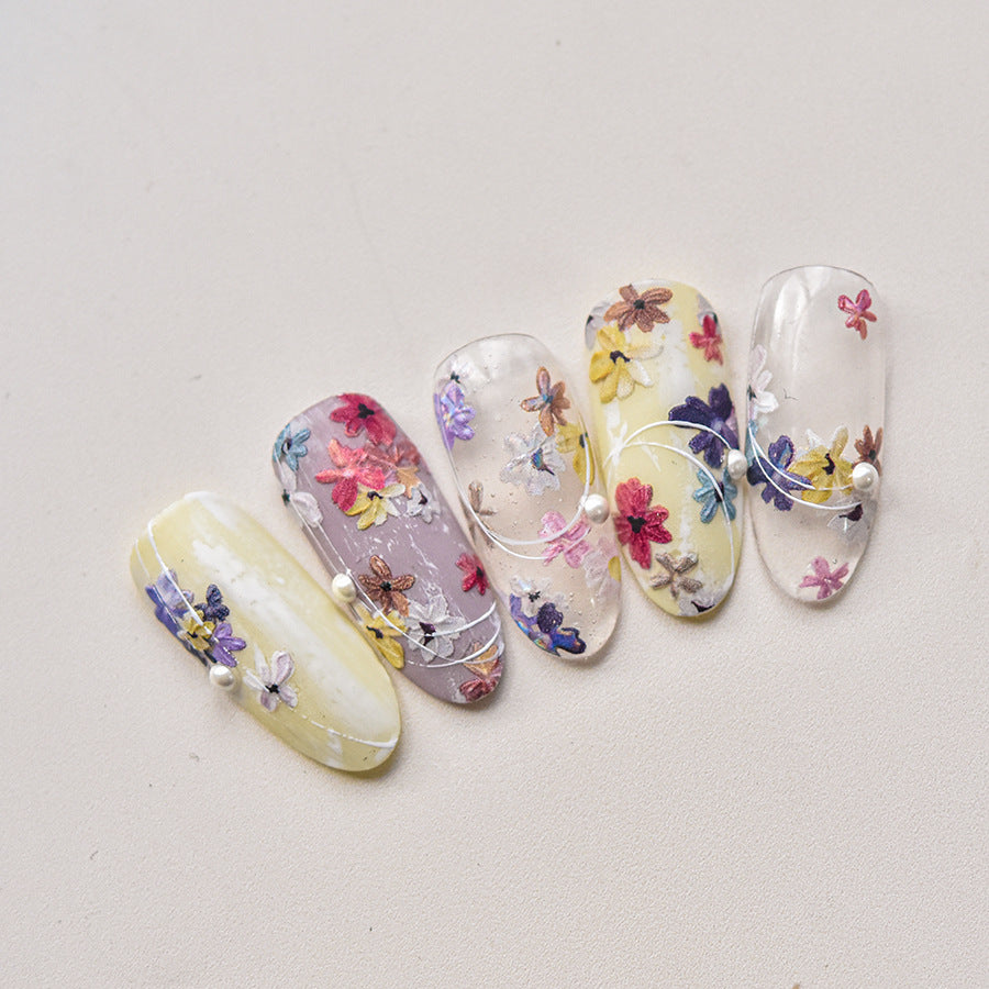 NailMAD Wild Flower Nail Art Stickers Adhesive Blooming Flowers Embossed Sticker Decals to3784