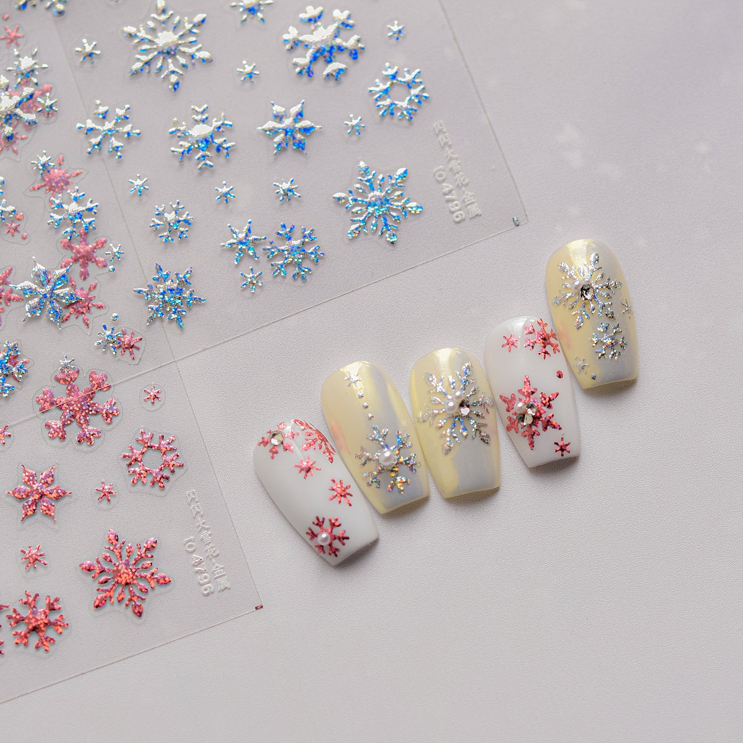 Winter Snowflake Nail Art Stickers Adhesive Embossed Sticker Decals to4786