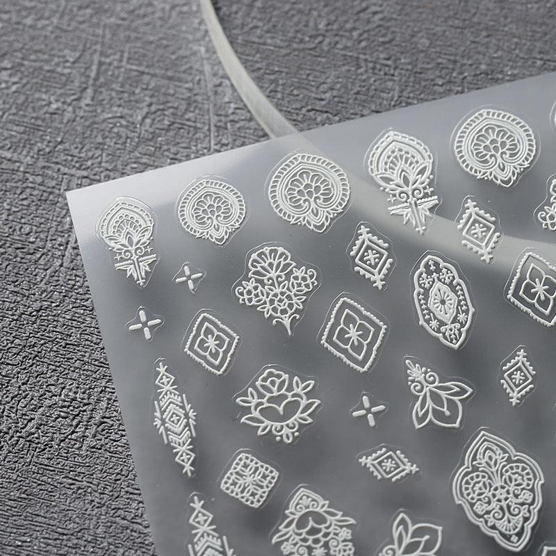 Tensor Nail Art Stickers White Totem Sticker Decals - Nail MAD