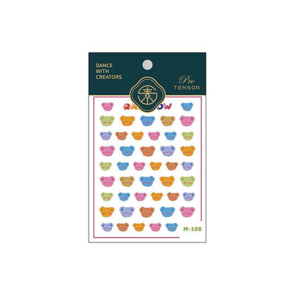 Tensor Nail Art Stickers Embossed Jelly Bear Sticker Decals M108 - Nail MAD