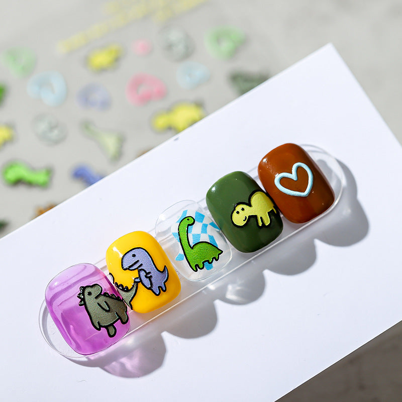 Tensor Nail Stickers Embossed Cartoon Dinosaurs - Nail MAD