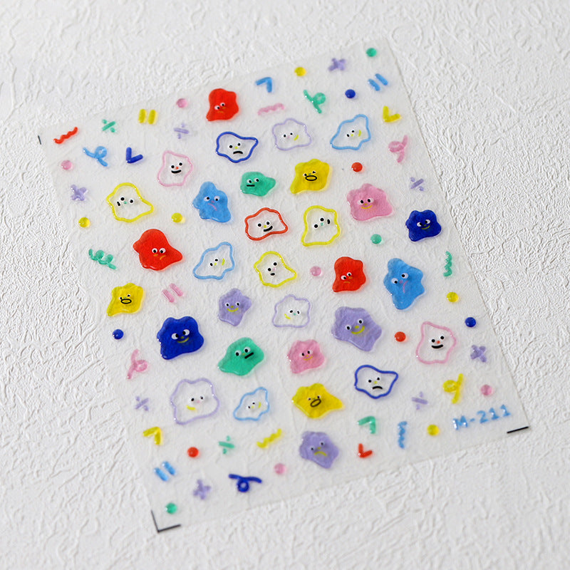 NailMAD Nail Art Stickers Adhesive Slider Cartoon Funny Face Jelly Sticker Decals M211 - Nail MAD
