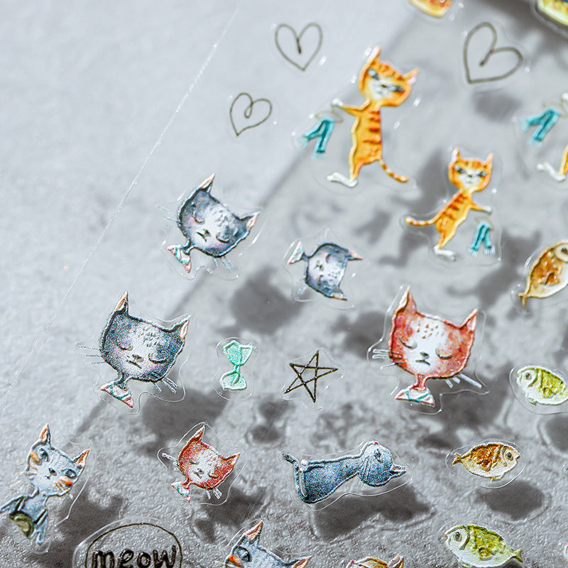Tensor Nail Stickers Embossed Kitten Cats TS1321 - Nail MAD